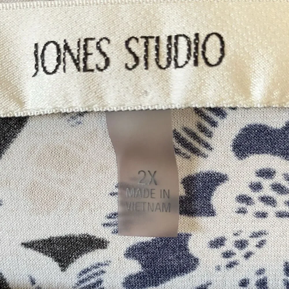 JONES STUDIO Women's Stretch floral Blouse 3/4 Sleeve Multicolor SZ/2X - Picture 13 of 14